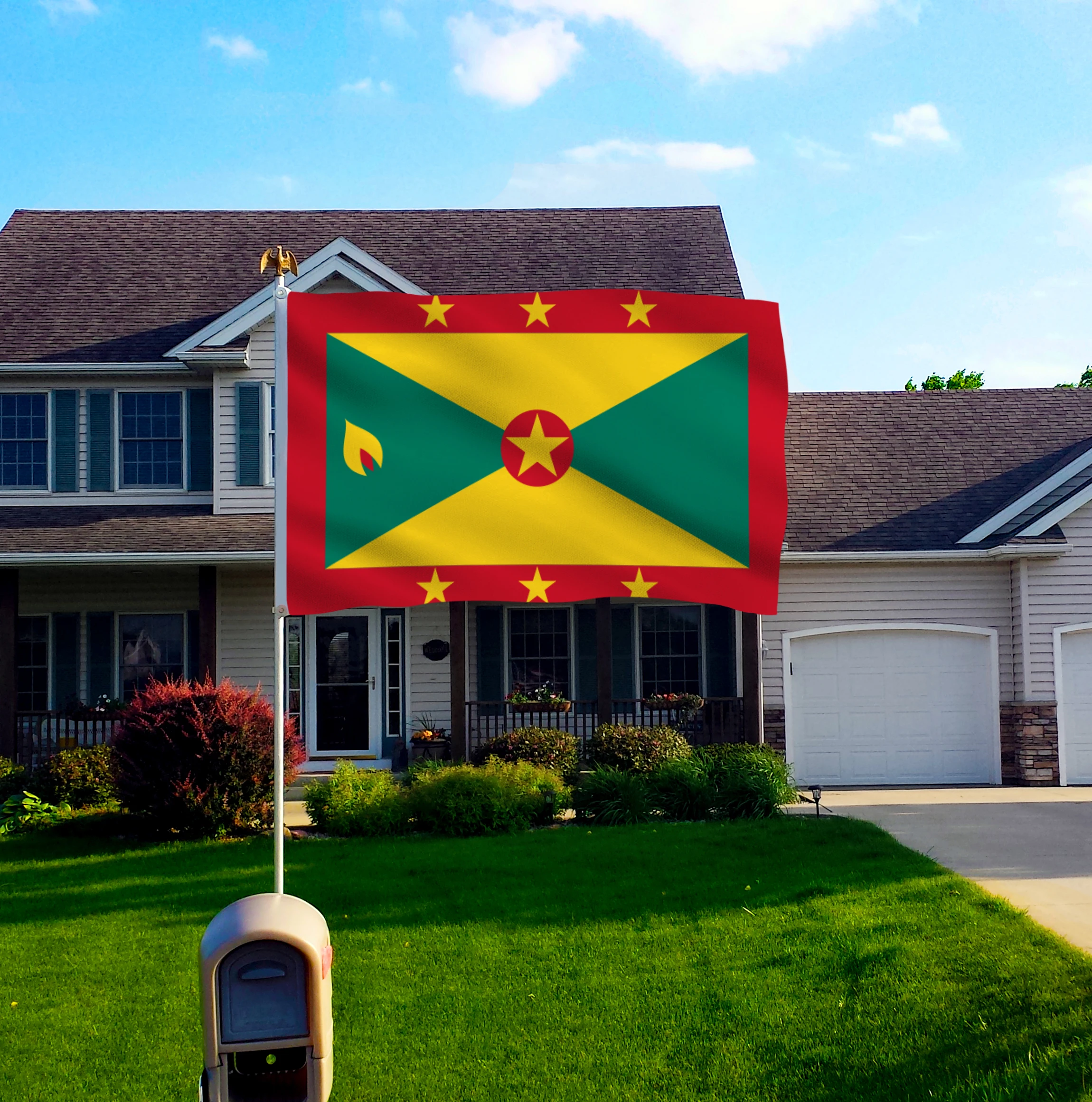 Флаг Гренады из полиэстера 5*3 фута 150*90 см высокое качество|polyester flag|flags polyesterflag 150 |