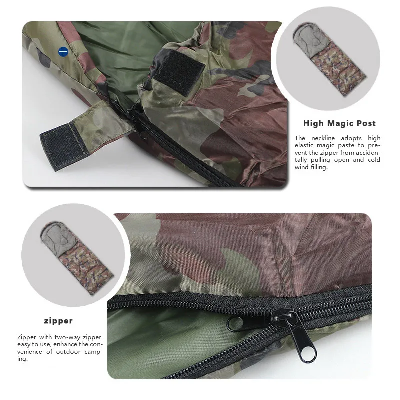 Спальный мешок хлопок для кемпинга 15-5 градусов теплый холодный легкий 4 сезона |