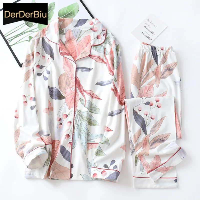 Новинка Хлопковая пижама для отдыха женщин комплект из 2 предметов женская