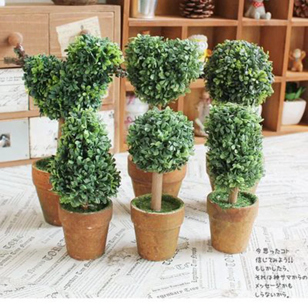 Имитация бонсай Искусственные пластиковые деревья в горшках растения садовый