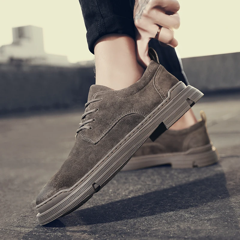 Мужские замшевые туфли темно-синие классические деловые оксфорды на плоской