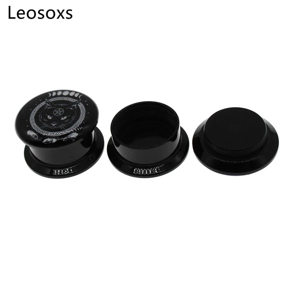 Leosoxs 2 шт. взрывоопасных личность акрил с принтом головa кота ухо расширитель