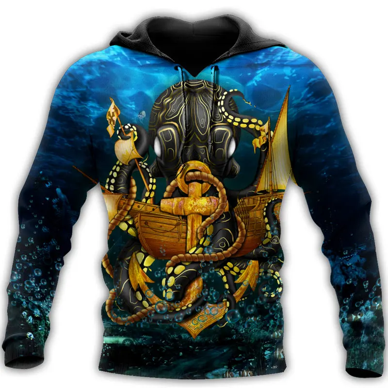

Harajuku Casual Pullover Kraken Octopus King 3D All Over Printed Fashion zip Hoodie Unisex Casual hoodie Streetwear sweatshirt