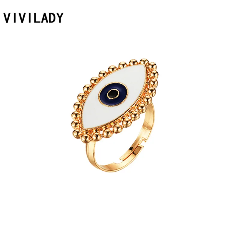 Женское эмалированное кольцо с подвеской злые глаза|Кольца| |