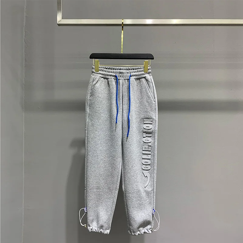 

2021 Spring Autumn Women Sports Pants Loose Letters Reflective Casual Trousers Straight-Leg Fashion Solid Sweatpants