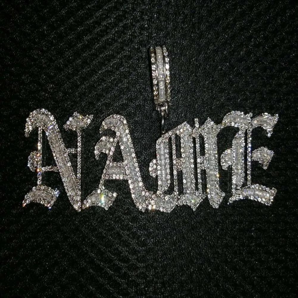 Ожерелье мужское/женское в стиле хип хоп с надписью на заказ|Индивидуальные