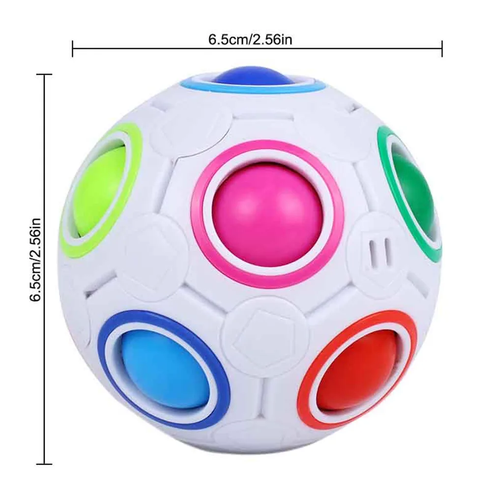 

Rainbow Ball Puzzles Spheric Magic Cube Toy Adult Kids Plastic Creative Football Learning fidget toys Gifts For Children