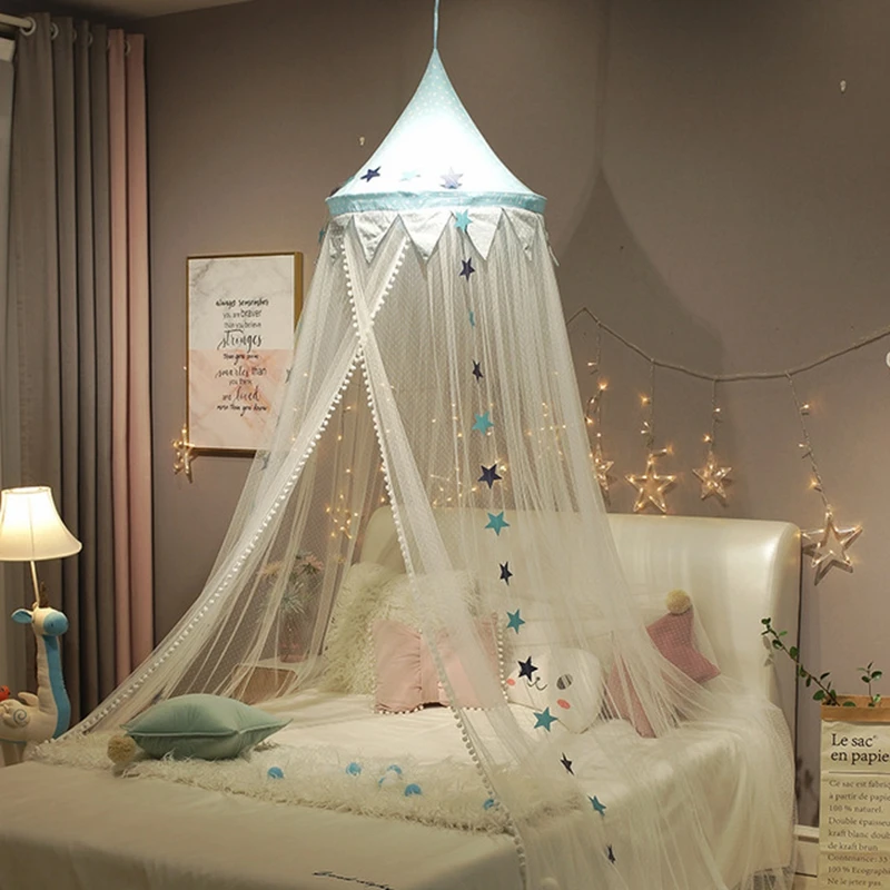 

Baby Mosquito Net Crib Netting for Kids Room Decoration Bed Cover Curtain Canopy Around Crib Netting Hanging Tent with Stars