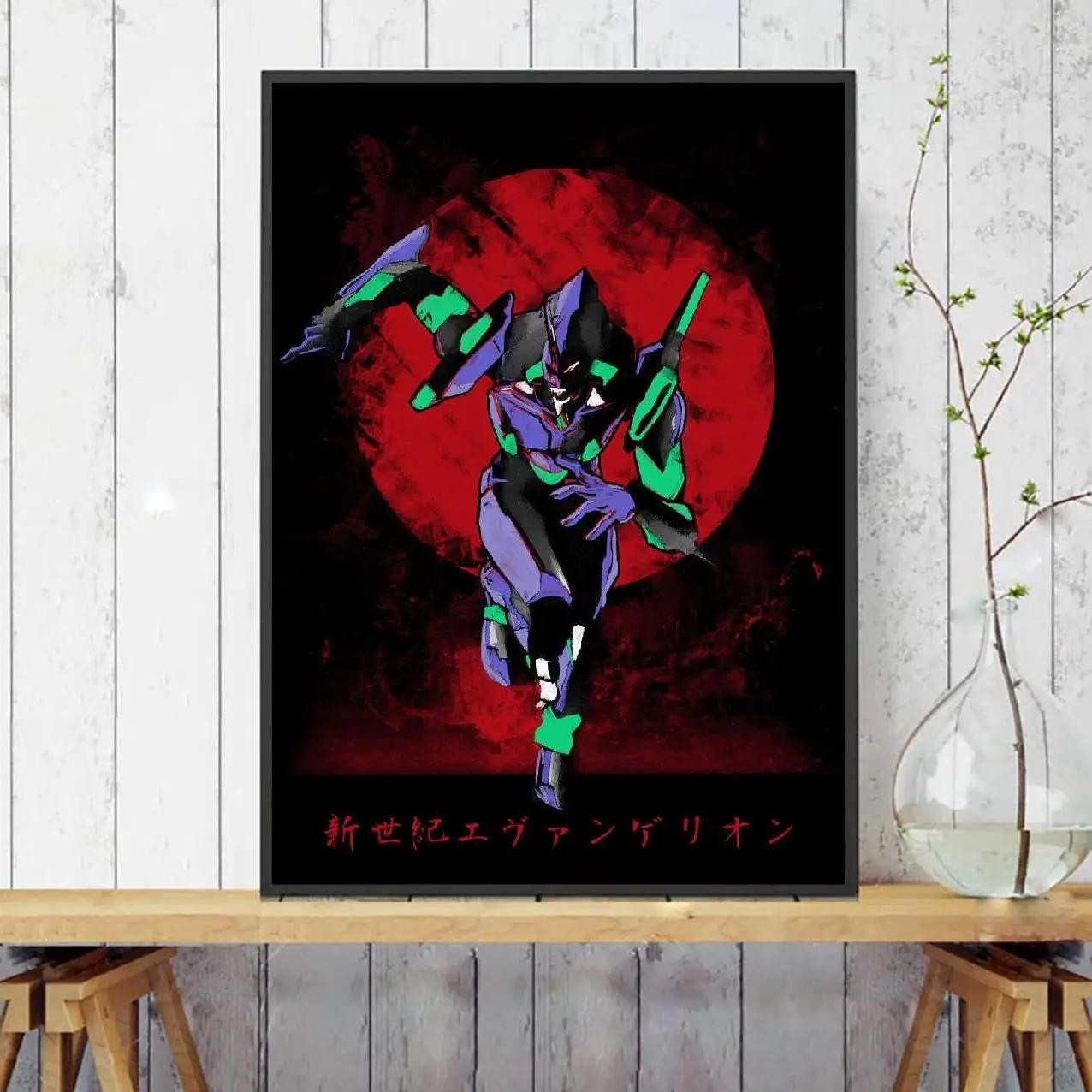 Красное солнце Eva холст настенная живопись аниме картины печать на холсте