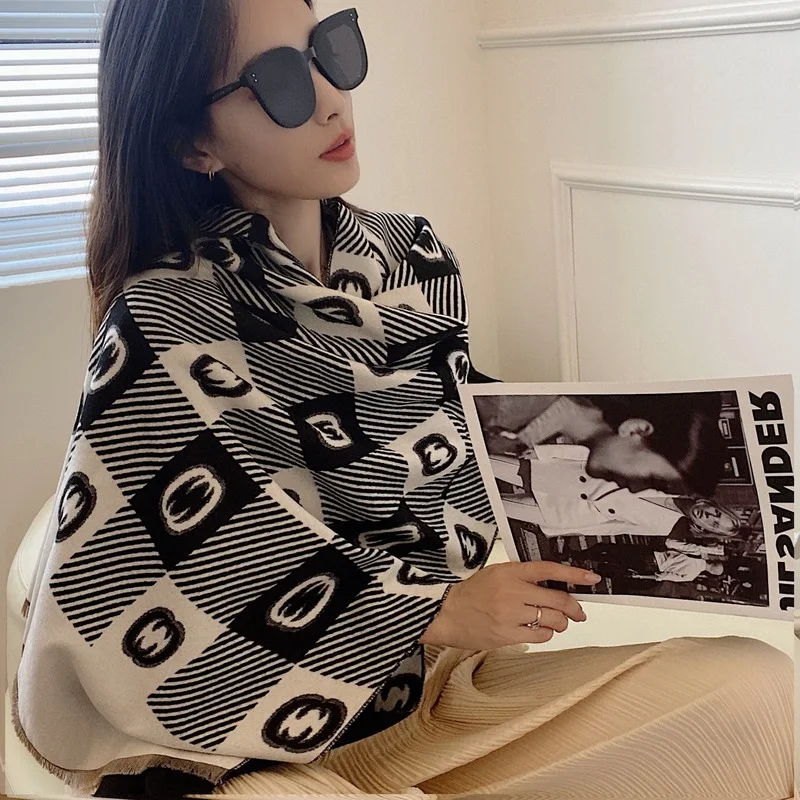 

Роскошный зимний шерстяной шарф, кашемировые толстые мягкие теплые шарфы из пашмины, Женская шаль, шарфы, зимние шарфы