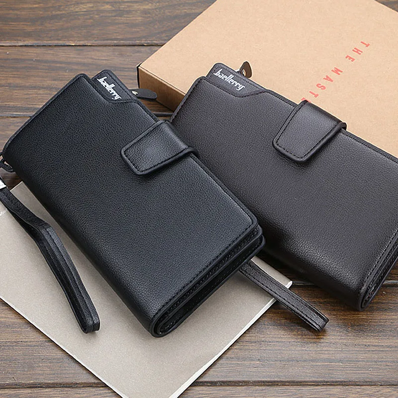 

Men Wallets Long Style High Quality Card Holder Male Purse Zipper Large Capacity Brand PU Leather Wallet For Men