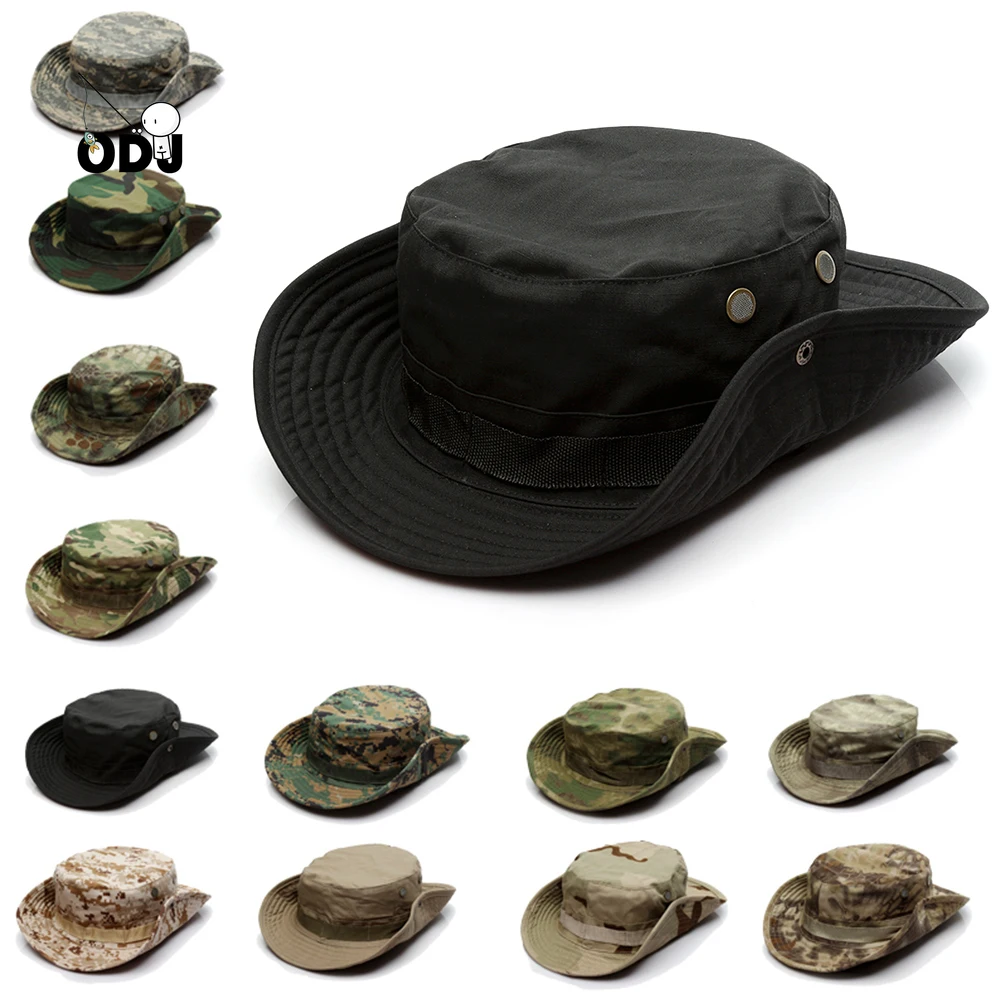 

Camouflage Tactical Cap Military Boonie Hat US Army Caps Camo Men Outdoor Sports Sun Bucket Cap Fishing Hiking Hunting Hats 60CM