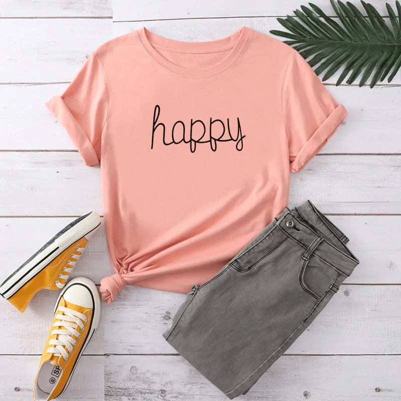 

Ropa Plus Size Mujer Summer Women TShirt New Letter Print Shirt 100%Cotton T Shirt Casual O-Neck Short Sleeve Tees Loose