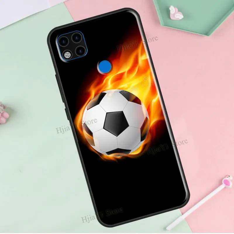 Fire Football Ball Soccer Case For Redmi Note 10 Pro 11 9 8 10S 9S 9C 9A 9T Coque | Мобильные телефоны и аксессуары