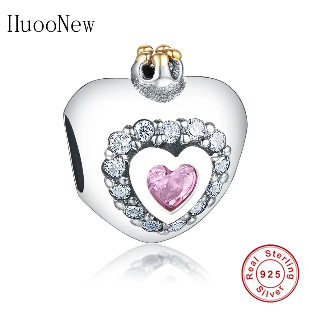 Розовое хрустальное сердце прозрачные циркониевые бусины подходят к