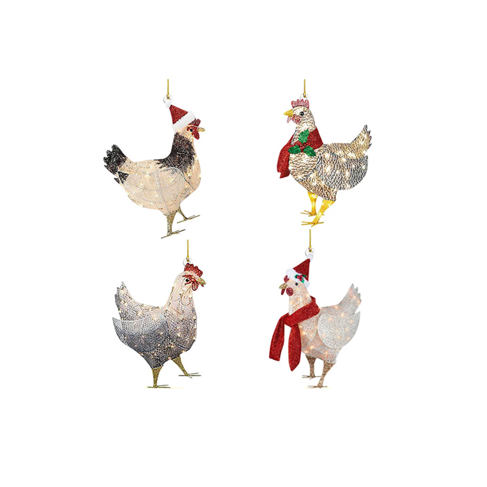 

Рождественский куриный орнамент, милый мини-шарф, курица, Рождественская елка, кулон, креативный тематический декоративный реквизит для ве...