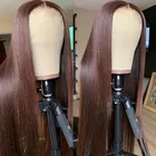 Медово-коричневый парик на сетке 5x5 прямые волосы коричневого цвета на сетке спереди человеческие волосы парики для женщин предварительно выщипанная линия волос плотность 180%