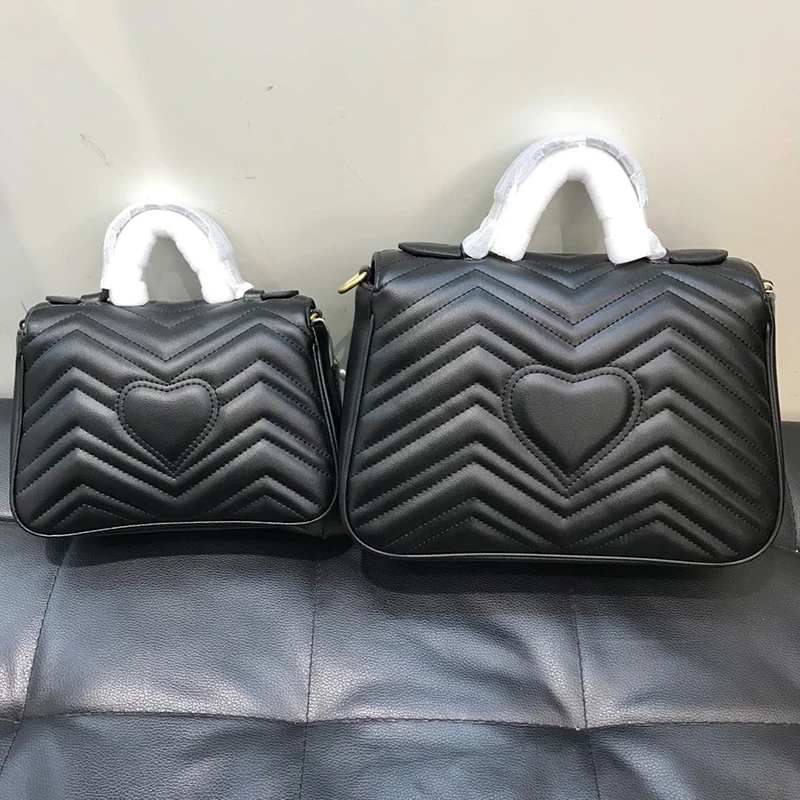 

Classic double g wavy postman bag Marmont Love Chain Bag Mini Leather cross arm portable GG women's bag