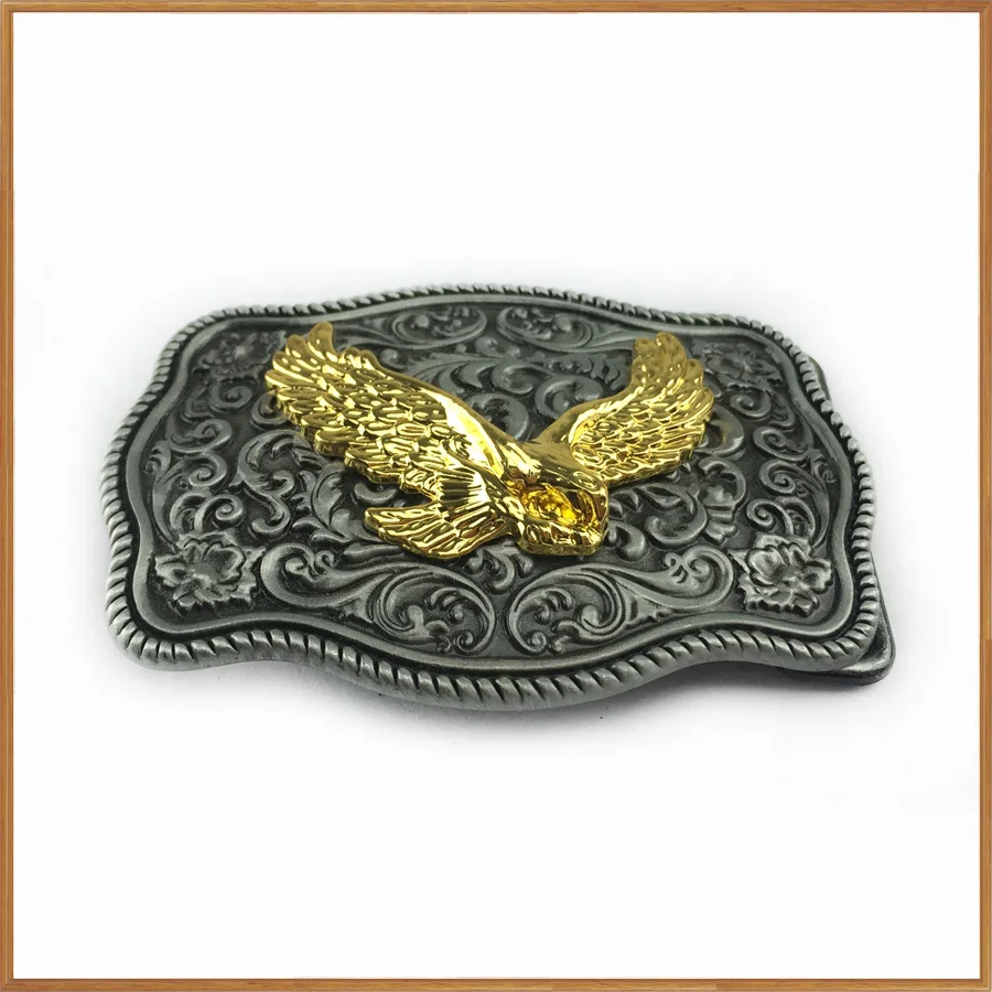 BuckleClub retro western flower eagle cowboy jeans gift belt buckle FP-03704 PEWTER FINISH for men 4cm width loop drop shipping | Дом и сад