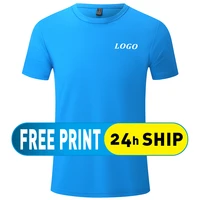 cheap quick drying round neck t shirt custom printed logo men and women sports tees embroidery personalized design top
