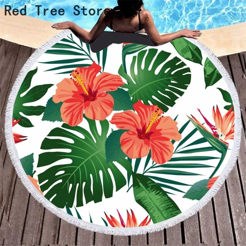 Круглое пляжное полотенце из микрофибры Tessellate Mandala женское летнее дорожное