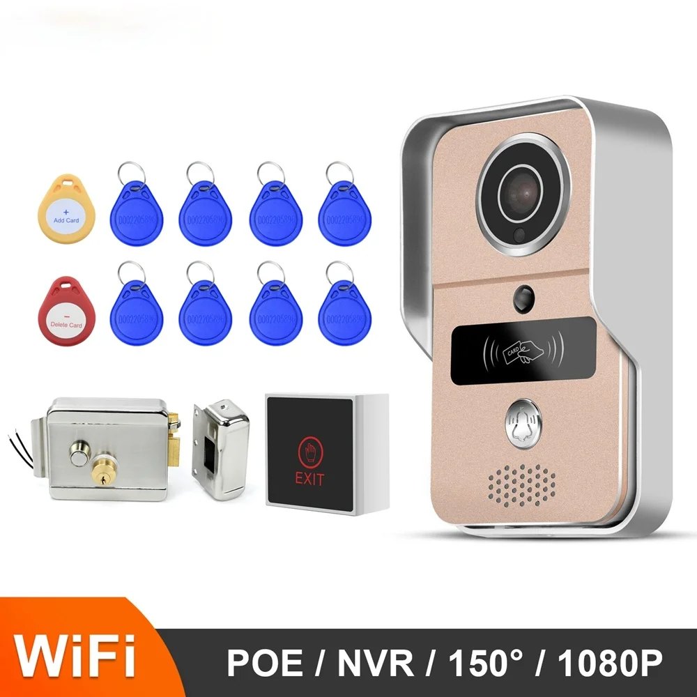 

WiFi Intercom Wireless IP Door bell 150° Wide Angle Smart Video Door Phone With Electronic Lock For Home Security Kit