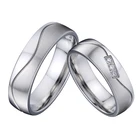 Обручальные кольца Love River Wave, набор обручальных колец для пары, для мужчин и женщин, Подарок на годовщину, ювелирные изделия из титановой нержавеющей стали