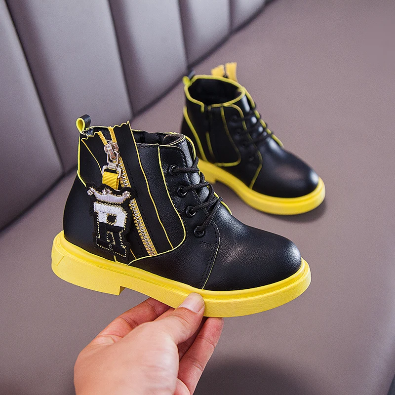 Ботинки мартинсы JUSTSL для мальчиков и девочек модная весенняя школьная обувь