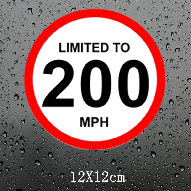 

Warning Limited To 200mph Car Stickers Funny Auto Sticker Decals KK 12*12cm