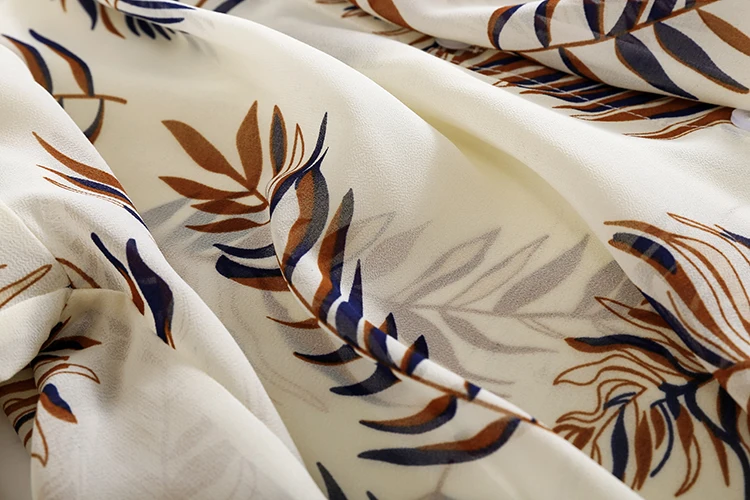 Однотонные блузки с принтом листьев женские модные Прозрачные рубашки длинными