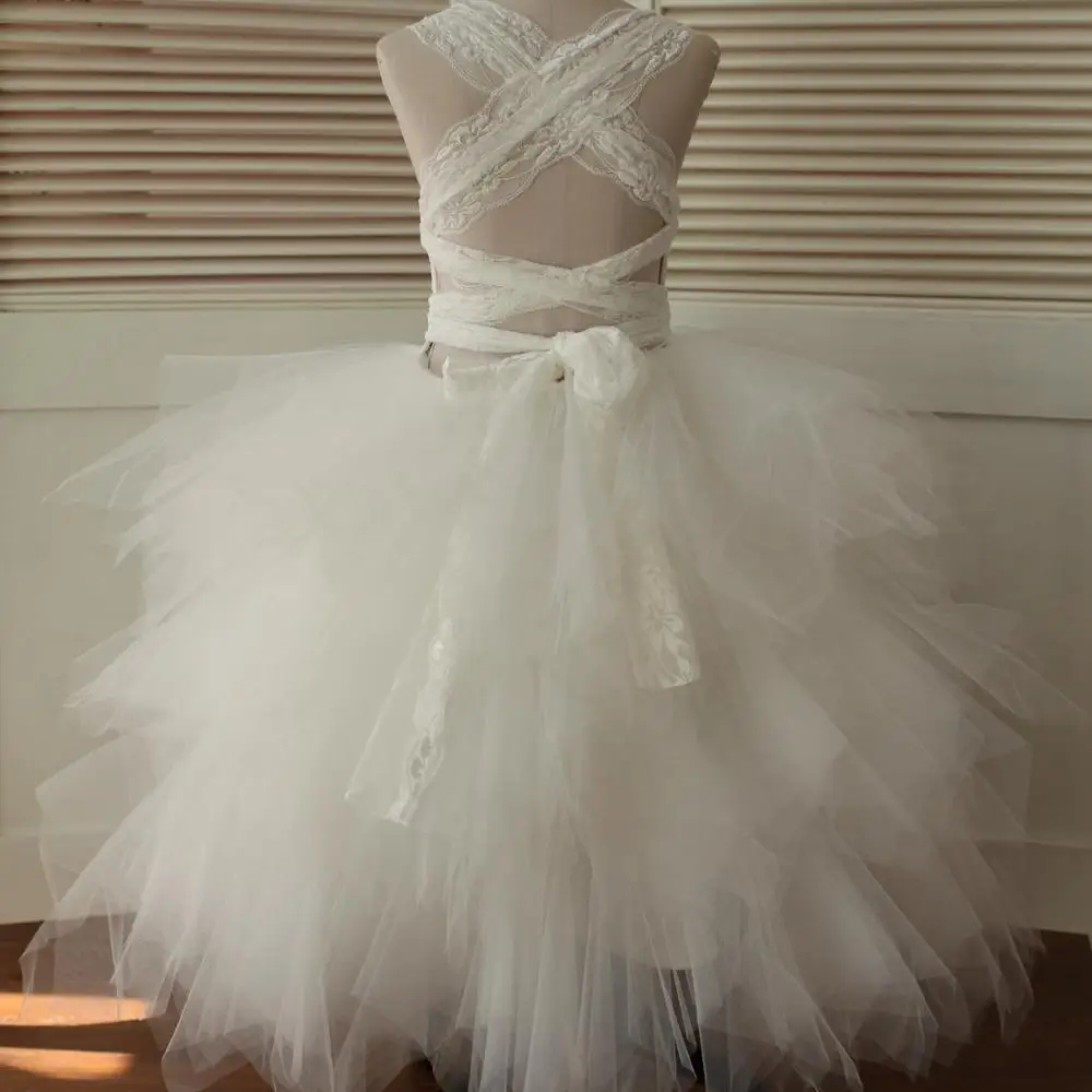 Бальное платье милое с цветочным узором для девочек коллекция 2020 года белое