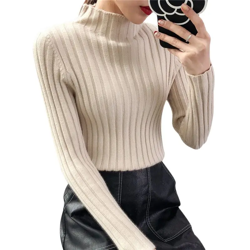 Новое поступление топ Мода 2021 Женская Толстая Водолазка с длинным рукавом жакет