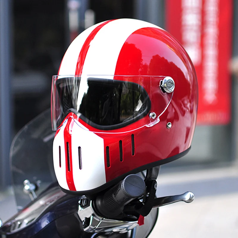 

Шлем мотоциклетный Полнолицевой в стиле ретро