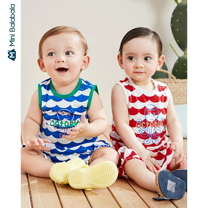 Детская рубашка без рукавов balabala летняя хлопковая Футболка с принтом для мужчин