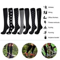 compression socks men women outdoor sports high long tube stockings running socks printed polyester nylon hosiery footwear acces