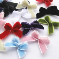 40pcs lots 2520mm mix color velvet ribbon flowers bows rose sewing craft appliques