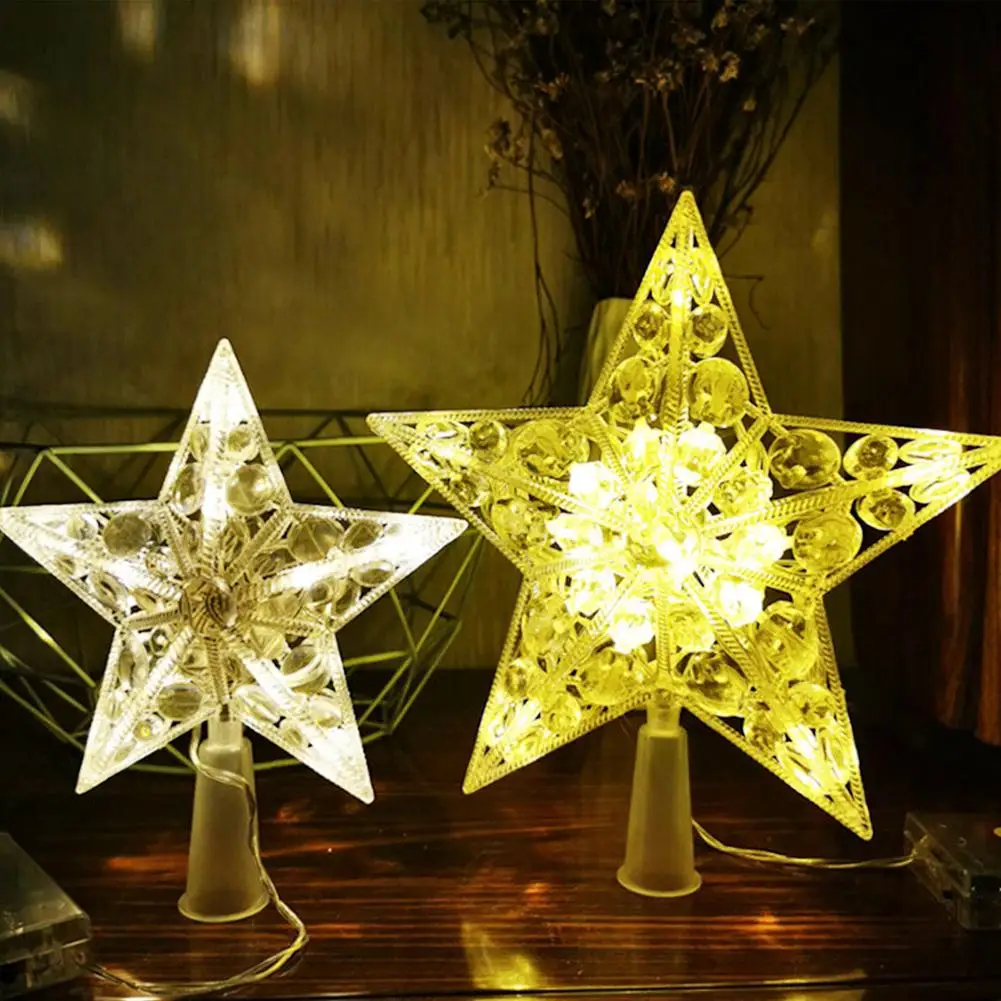 

10LED / 21LED Christmas Tree Top Light IP42 Glowing Five-pointed Star Lights RGB Warm White Holiday Lighting Xmas Tree Ornament