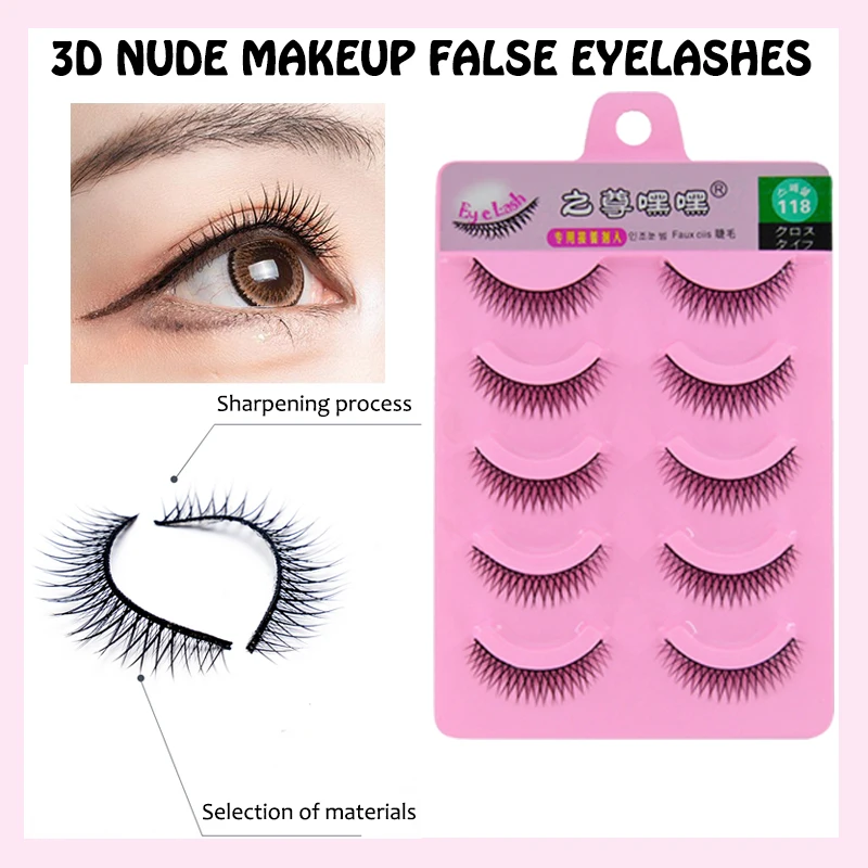 

5 pairs 3D chemical fiber fake eyelashes black natural long thick fake eyelashes day often false eyelashes beauty makeup tools