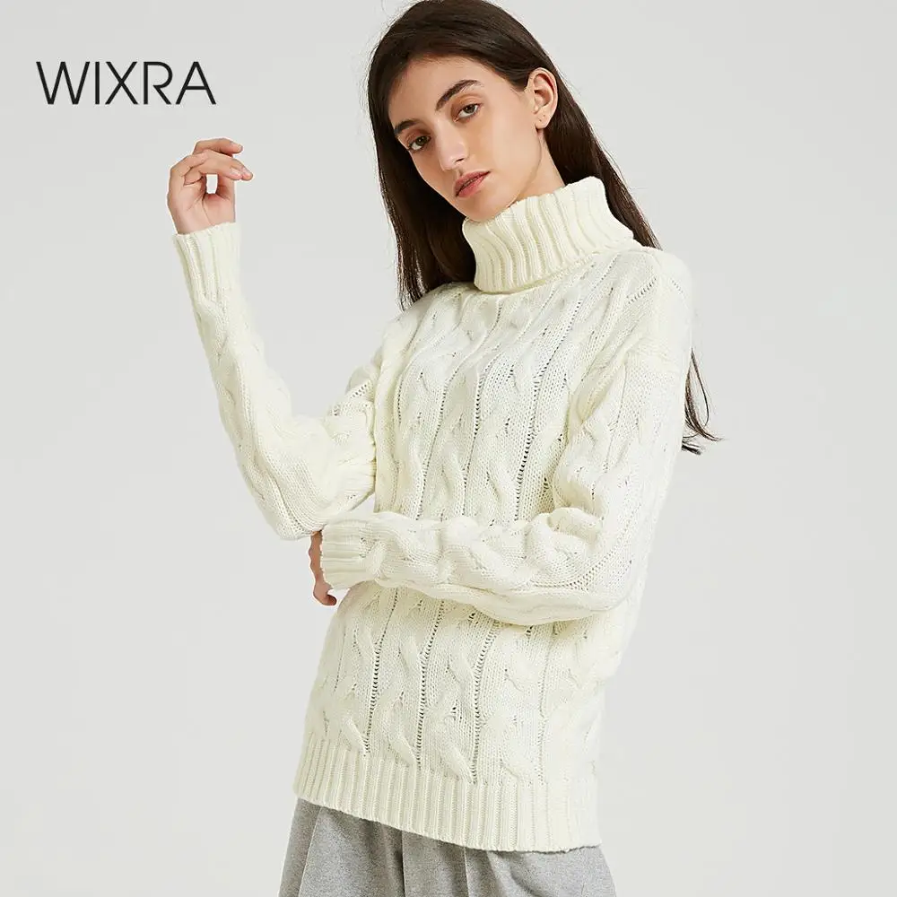 Wixra Женщины Твердые Трикотажные O-образным Вырезом Свитер И Пуловер Осень-Зима