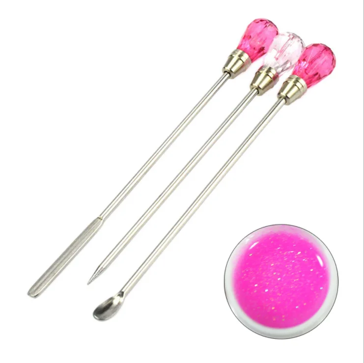 

Stirrer Powder Spoon Jewelry Tools Set 10cm Gem Decorated Bubble Needle for DIY Glitter Acrylic Silicone Resin Mold Jewelry Tool