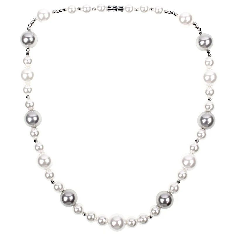 

HANGZHI 2020 New Hip Hop Punk High Quality Pearl Retro Stitching Street Clavicle Chain Necklace For Men Women Girl Party Jewelry