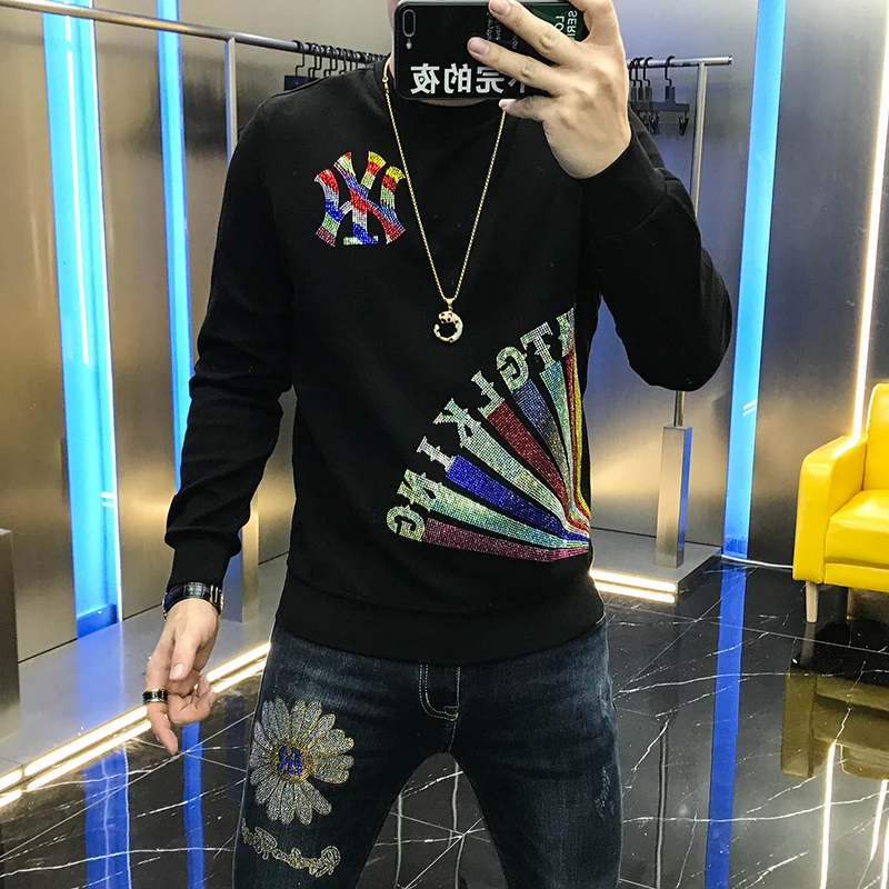 Осенний молодежный Мужской Европейский свитер с длинным рукавом 2020 цветной
