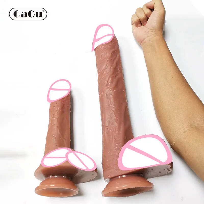 GaGu Long 14&quot big dick double layer silicone realistic dildo horse soft huge penis suction sex toys for women Male masturbation | Красота