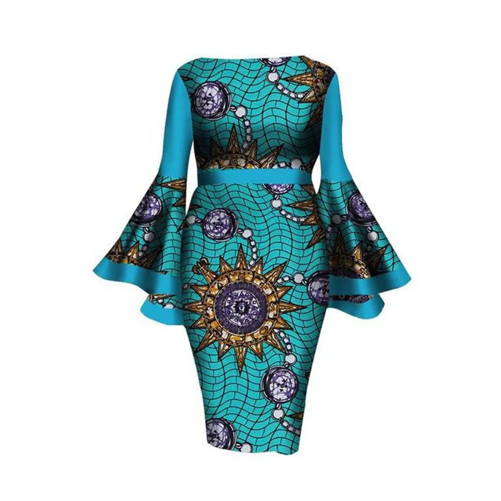 Модное женское облегающее платье с принтом размера плюс Элегантное расклешенное