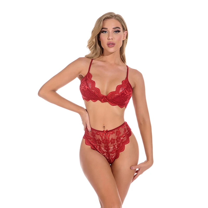 

New Sexy Women Underwear Lingerie Transparent Bra set Lingerie set Floral Lace Bralette Sexy Sets Ladies Bra Panty Set Wholesale