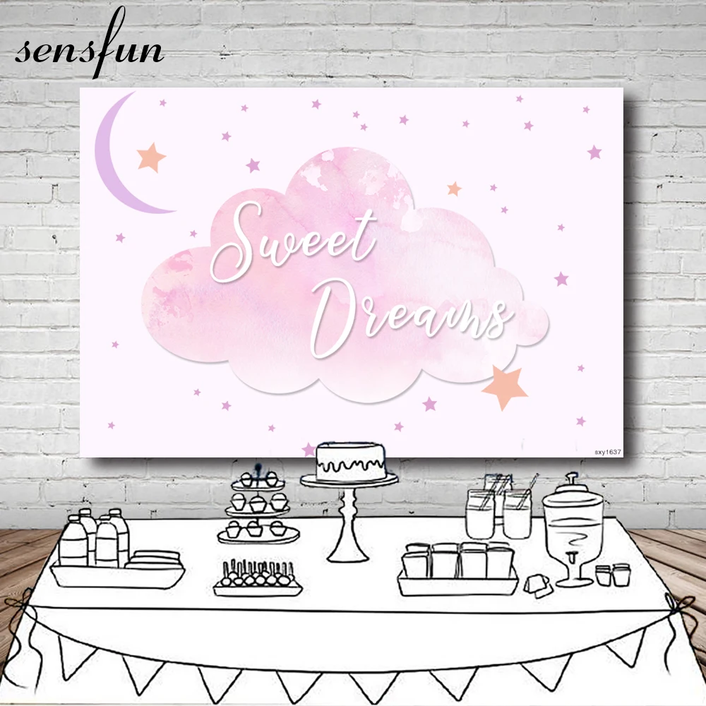 Sensfun розовые сладкие мечты тема для девочек День Рождения Вечеринка фон Луна