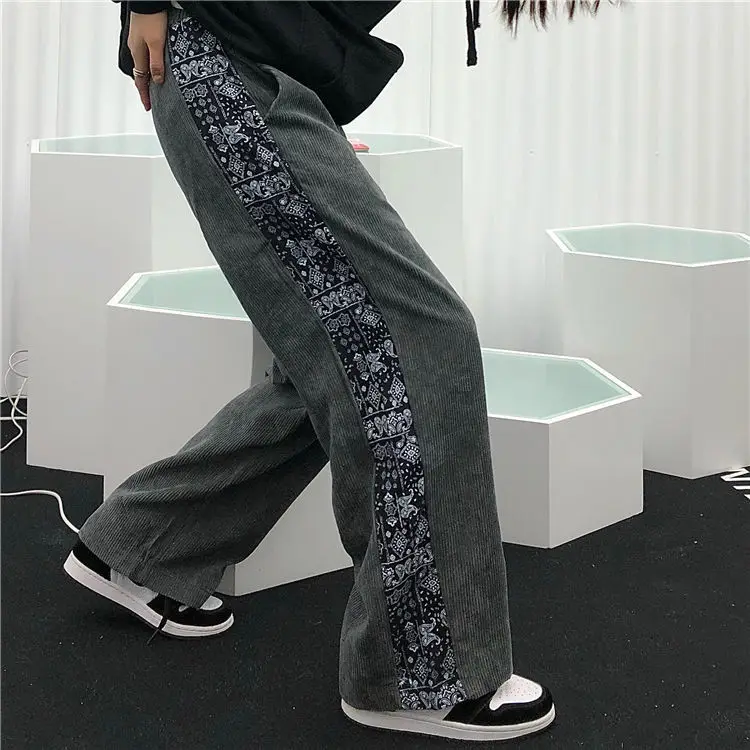 

Korean Style Wide Leg Pants Cartoon Print Harajuku Trousers Women Streetwear Autumn Fashion Streetwear Sweatpants Women