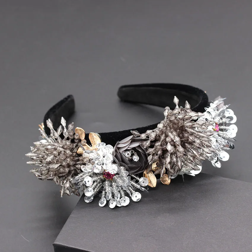 Fashion ball wild headband New European and American fashion temperament crystal flower personality exaggerated 782 | Украшения и