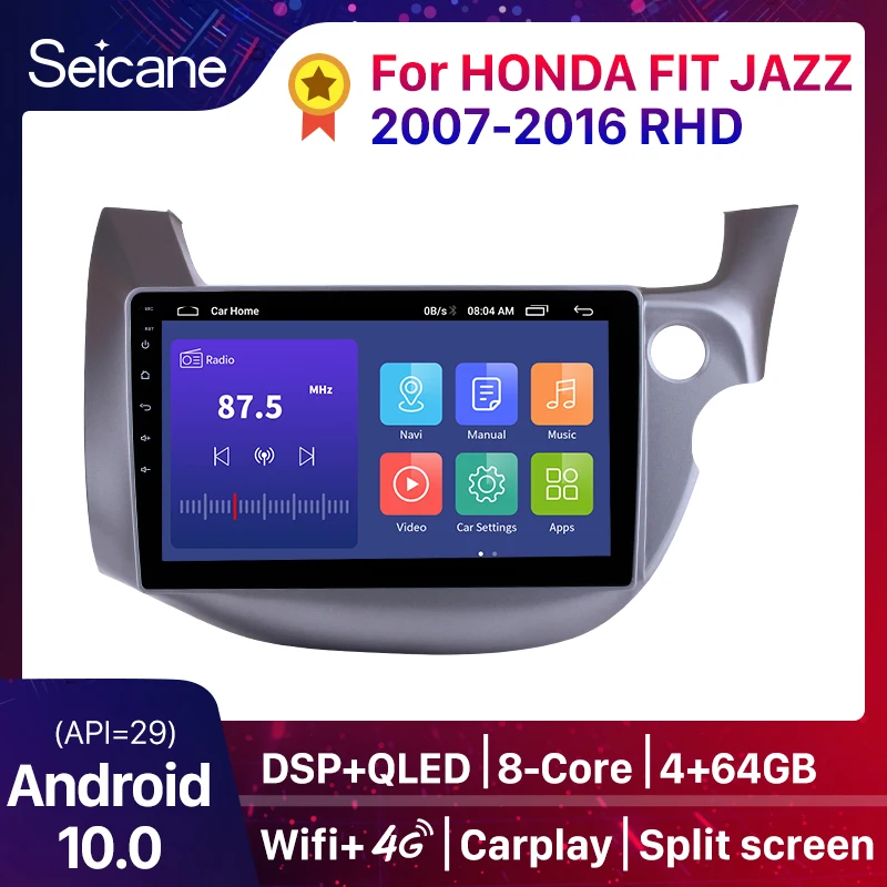 Автомагнитола Seicane 2DIN GPS навигация для HONDA FIT JAZZ 2007 2008 2209 2010 2011 2016 RHD Android 10 0 1 дюйма Wi