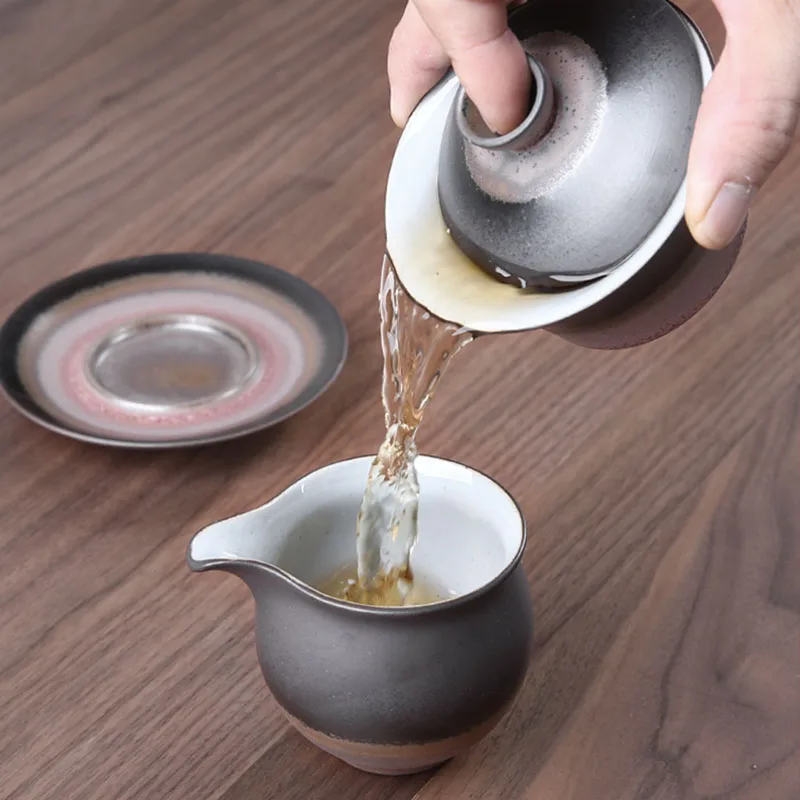 Gaiwan Tureen 180 мл керамическая чашка для чая блюдце с крышкой ручной работы емкость